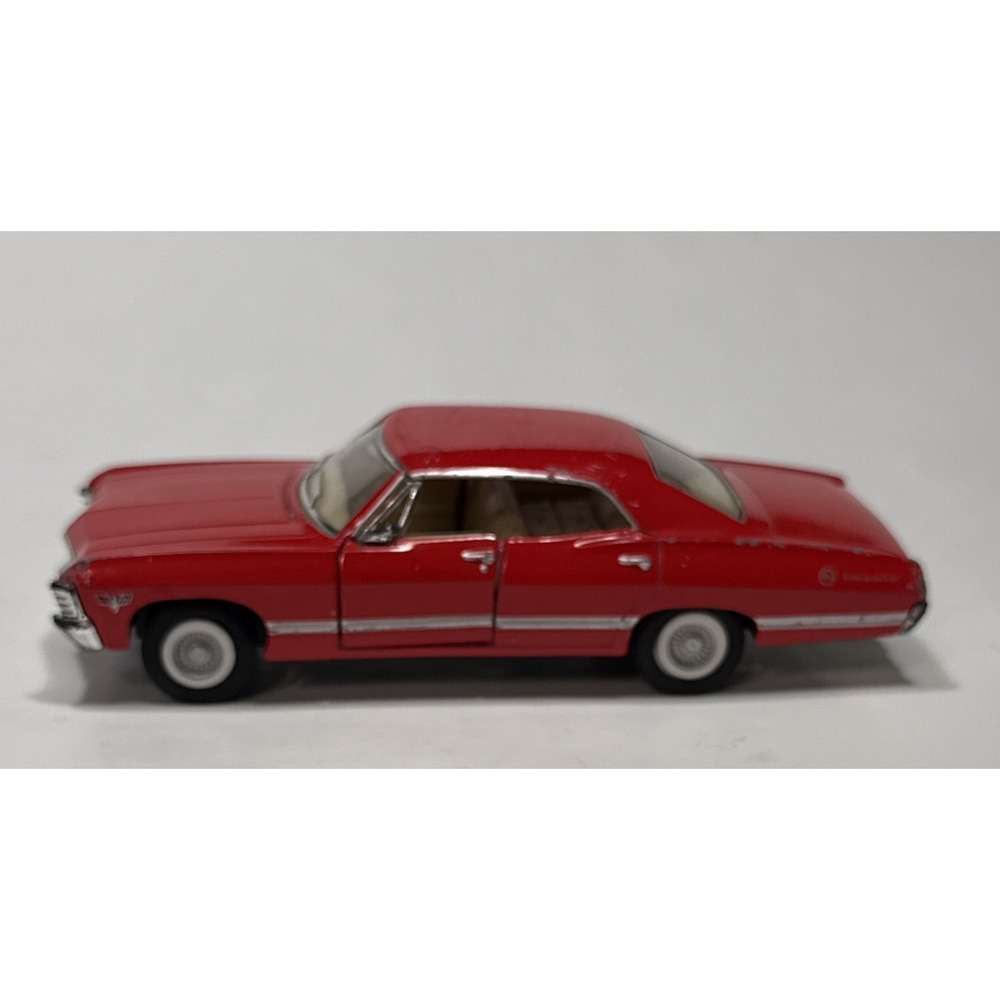 KinSMART 1967 Chevrolet Impala Diecast Mini Car 1/43 Scale Red, Pullback